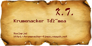 Krumenacker Tímea névjegykártya